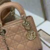 Replica Dior M0505 Mini Lady Dior Bag Apricot Gold Patent Cannage Calfskin