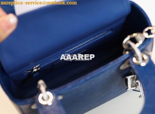 Replica Dior Lizard Leather Mini Lady Dior Bag with Crystals in Royal 7