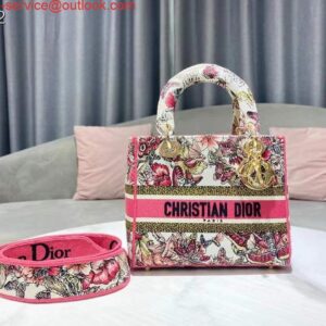 Replica Dior Medium Lady D-Life Bag M0565 Multicolor Butterfly Embroidery