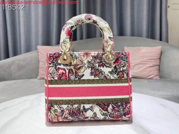 Replica Dior Medium Lady D-Life Bag M0565 Multicolor Butterfly Embroidery 4