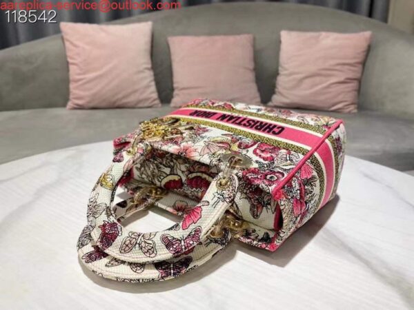 Replica Dior Medium Lady D-Life Bag M0565 Multicolor Butterfly Embroidery 5