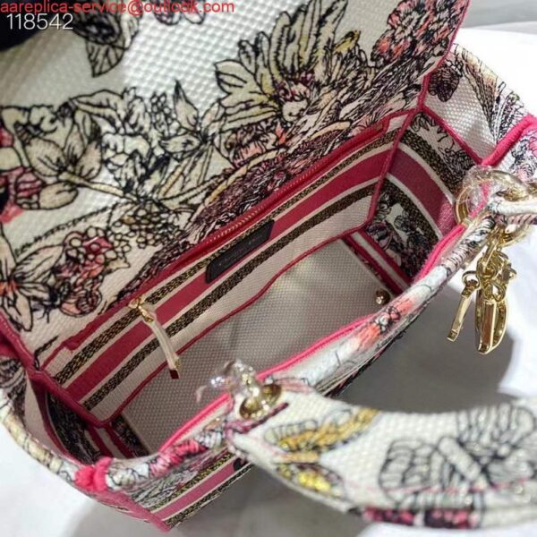 Replica Dior Medium Lady D-Life Bag M0565 Multicolor Butterfly Embroidery 6