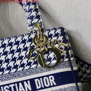 Replica Dior Medium Lady D-Life Bag M0565 Navy Blue and White Butterfly Embroidery 2