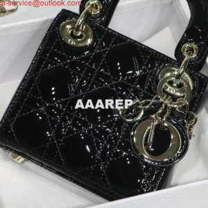 Replica Dior MICRO LADY Dior Bag S0856 Black Patent Cannage Lambskin