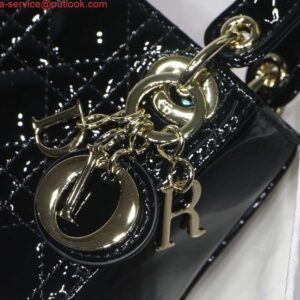 Replica Dior MICRO LADY Dior Bag S0856 Black Patent Cannage Lambskin 2