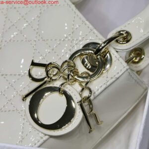 Replica Dior MICRO LADY Dior Bag S0856 White Patent Cannage Lambskin 2