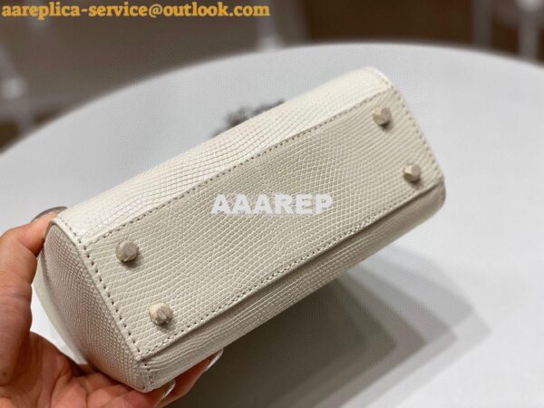 Replica Dior Lizard Mini Lady Dior Bag in White 9