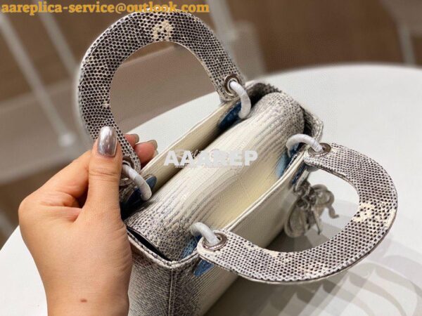 Replica Dior Lizard Mini Lady Dior Bag with Crystals Natural Lizard Hi 6