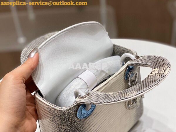 Replica Dior Lizard Mini Lady Dior Bag with Crystals Natural Lizard Hi 9