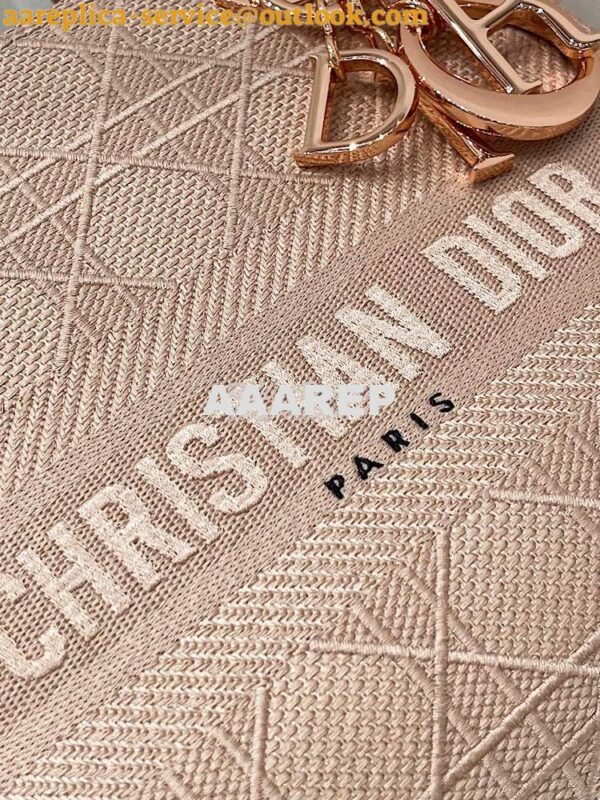 Replica Dior Medium Bois De Rose Lady D-Lite Bag Embroidered Cannage B 7