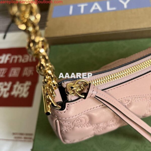 Replica Gucci 735049 GG Matelassé Handbag Pink 3