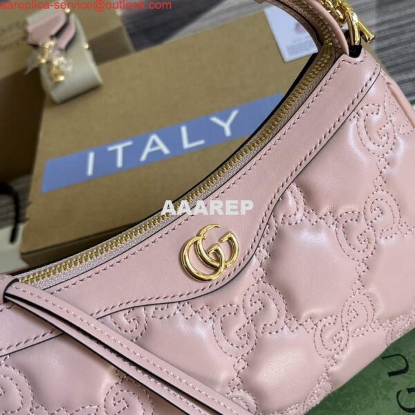 Replica Gucci 735049 GG Matelassé Handbag Pink 4