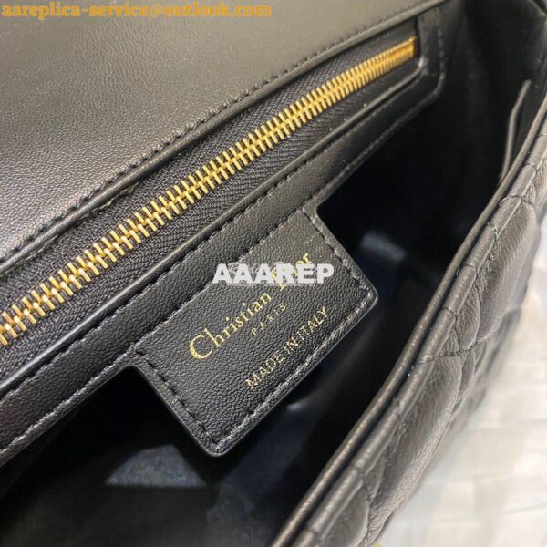 Replica Dior Medium Caro Bag Black Supple Cannage Calfskin M9242U 8
