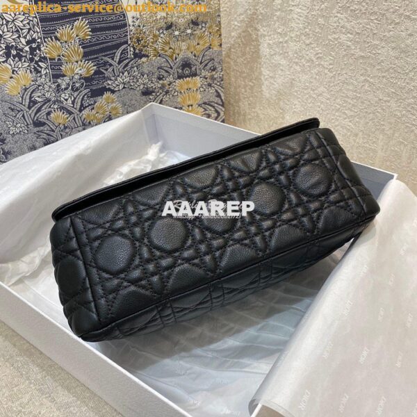 Replica Dior Medium Caro Bag Black Supple Cannage Calfskin M9242U 9