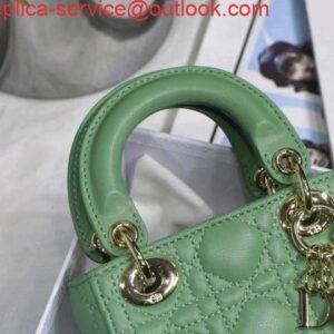 Replica Dior S0856 MICRO LADY Dior Bag Green Cannage Lambskin 2