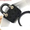 Replica Dior S0856 Micro Lady Dior Bag Horizon Black Metallic Cannage Lambskin with Blue embroidery sequins 2