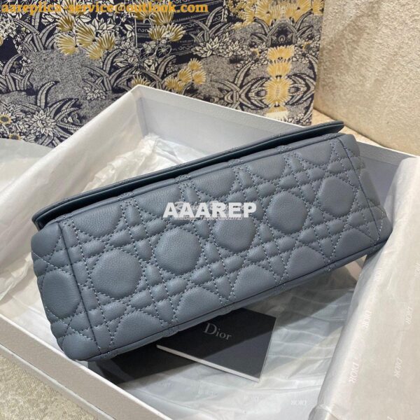 Replica Dior Medium Caro Bag Cloud Blue Supple Cannage Calfskin M9242U 9
