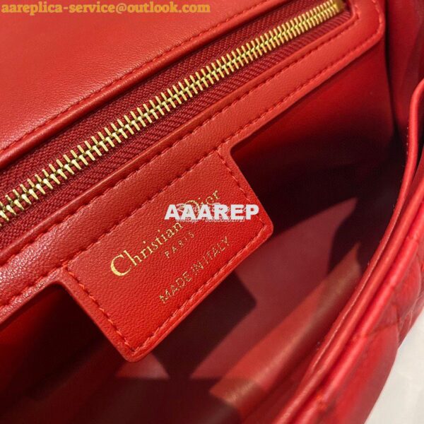 Replica Dior Medium Caro Bag Red Supple Cannage Calfskin M9242U 10