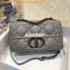 Replica Dior Medium Caro Bag Stone Gray Supple Cannage Calfskin M9242U 2