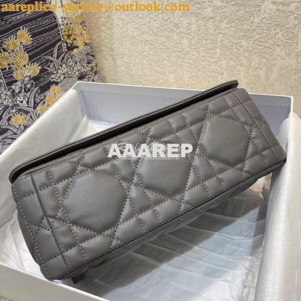 Replica Dior Medium Caro Bag Steel Grey Quilted Macrocannage Calfskin 5