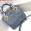 Replica Dior S0856 Micro Lady Dior Bag Horizon Black Metallic Cannage Lambskin with multicolor embroidery sequins