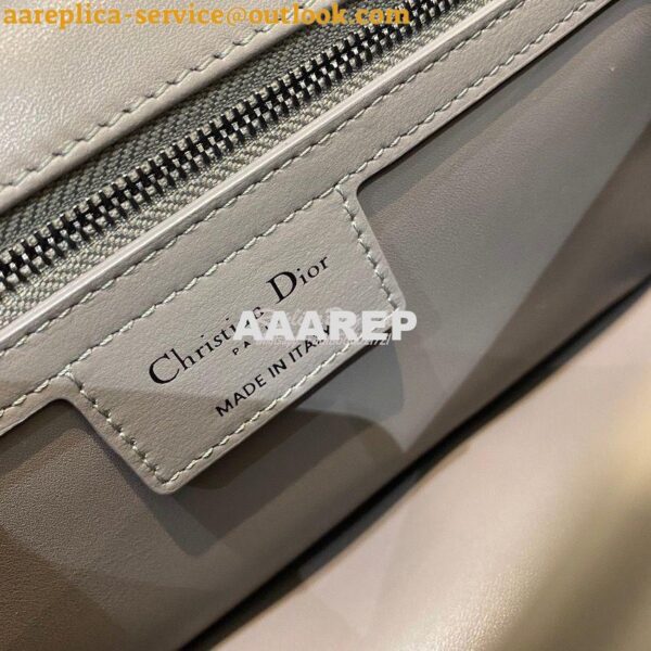 Replica Dior Medium Caro Bag Steel Grey Quilted Macrocannage Calfskin 9