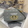 Replica Dior Medium Caro Bag Stone Gray Supple Cannage Calfskin M9242U