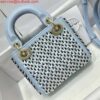 Replica Dior S0856 MICRO LADY DIOR BAG Horizon Blue Metallic Cannage Lambskin Embroidered with Beads