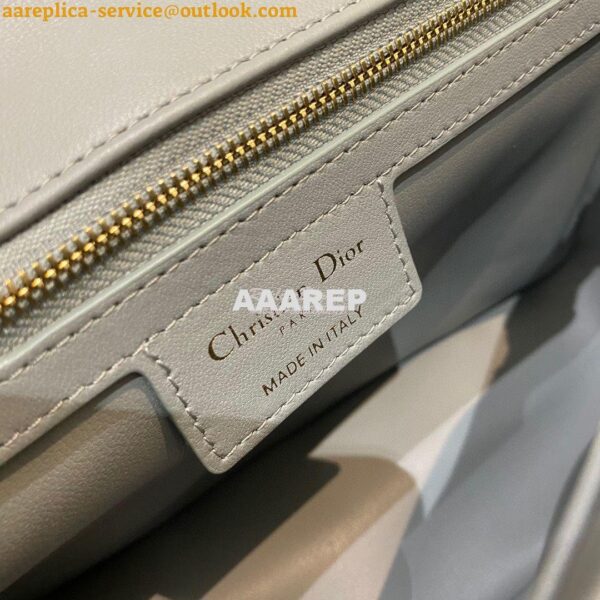 Replica Dior Medium Caro Bag Stone Gray Supple Cannage Calfskin M9242U 8