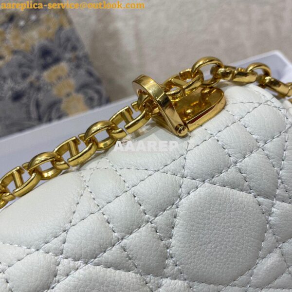 Replica Dior Medium Caro Bag White Supple Cannage Calfskin M9242U 5