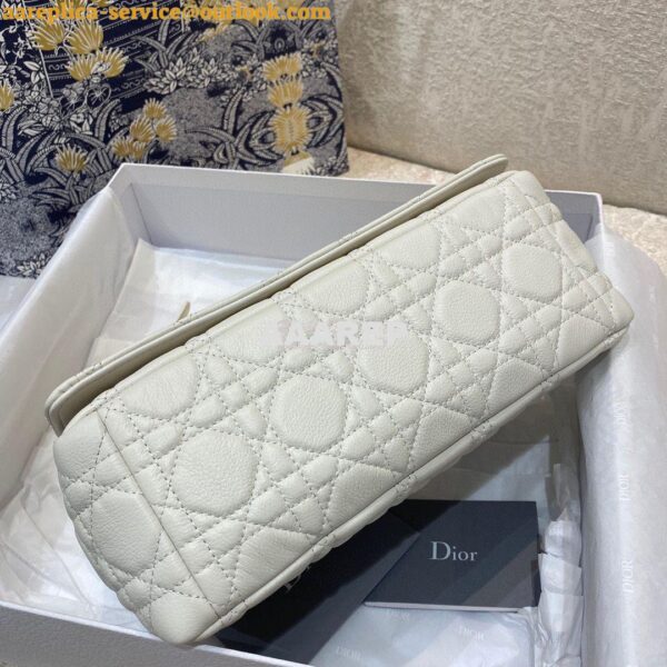 Replica Dior Medium Caro Bag White Supple Cannage Calfskin M9242U 9