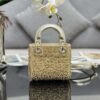 Replica Dior S0856 Micro Lady Dior Bag Horizon Green Metallic Cannage Lambskin embroidery sequins