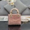 Replica Dior S0856 MICRO LADY DIOR BAG Horizon Pink Metallic Cannage Lambskin Embroidered with Beads 2