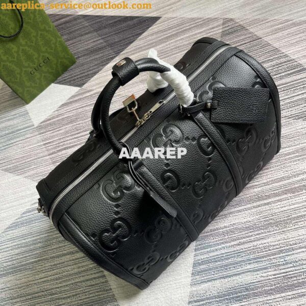 Replica Gucci 725282 Jumbo GG Small Duffle Bag Black 7