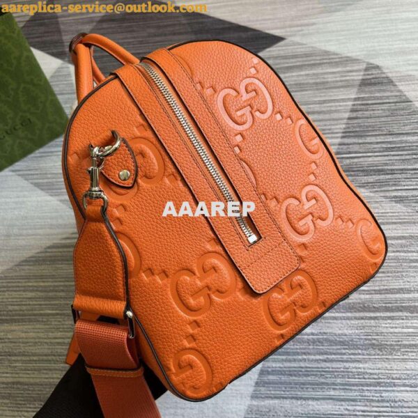 Replica Gucci 725282 Jumbo GG Small Duffle Bag Orange 4