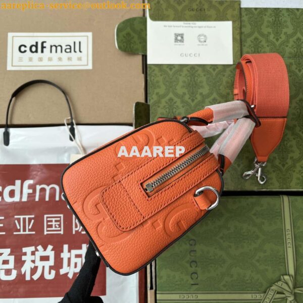 Replica Gucci 725292 Jumbo GG Mini Duffle Bag Orange 3