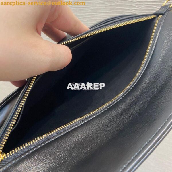 Replica Dior Medium DiorDouble Bag Black Calfskin M8641 9