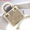 Replica Dior S0856 Micro Lady Dior Bag Square Embroidery Set with Pink Multicolor Strass