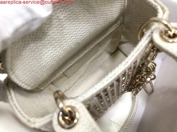 Replica Dior S0856 Micro Lady Dior Bag Square Embroidery Set with White Multicolor Strass 9