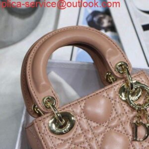 Replica Dior S0856 MICRO LADY Dior Bag Tan Cannage Lambskin 2