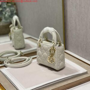 Replica Dior S0856 MICRO LADY Dior Bag White Cannage Lambskin 2