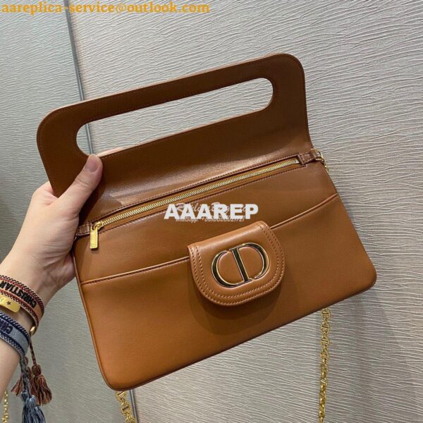 Replica Dior Medium DiorDouble Bag Cognac Calfskin M8641 7