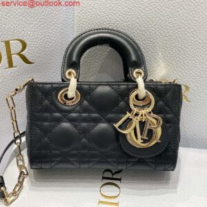 Replica Dior S0910 Micro Lady D-joy Bag Black Cannage Lambskin