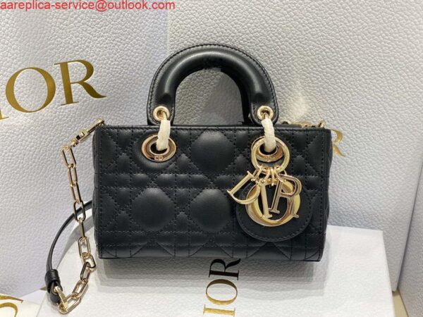 Replica Dior S0910 Micro Lady D-joy Bag Black Cannage Lambskin 3