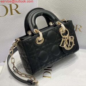 Replica Dior S0910 Micro Lady D-joy Bag Black Cannage Lambskin 2