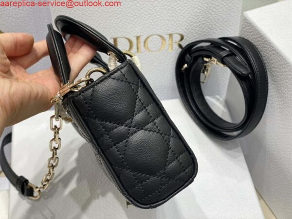 Replica Dior S0910 Micro Lady D-joy Bag Black Cannage Lambskin 5