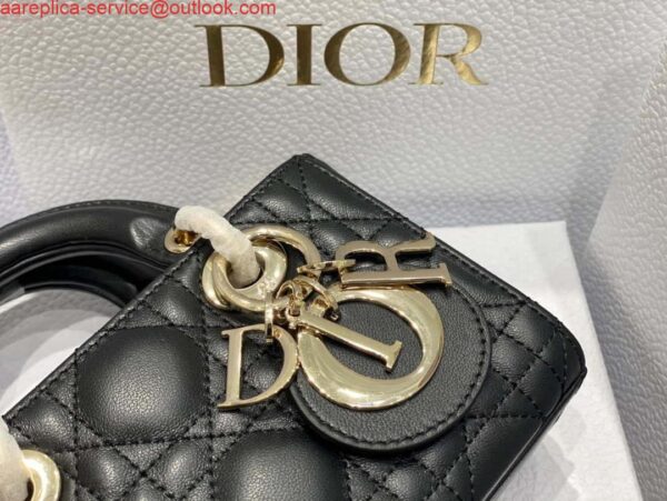 Replica Dior S0910 Micro Lady D-joy Bag Black Cannage Lambskin 7