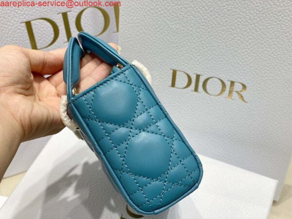 Replica Dior S0910 Micro Lady D-joy Bag Blue Cannage Lambskin 3