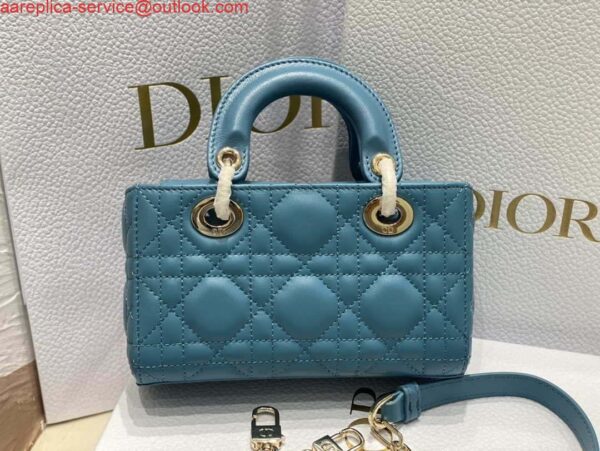 Replica Dior S0910 Micro Lady D-joy Bag Blue Cannage Lambskin 4