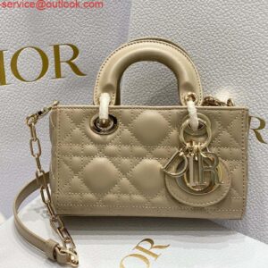 Replica Dior S0910 Micro Lady D-joy Bag Sand Colored Cannage Lambskin